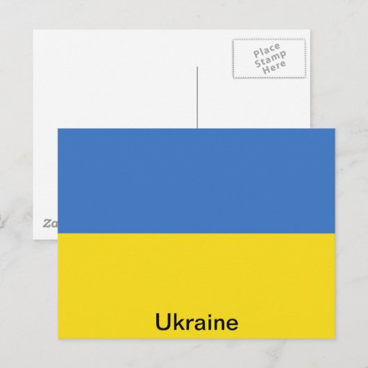 Vlag van Oekraïne Briefkaart (Voorkant / Achterkant)