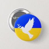 Vlag van Oekraïne Dove of Peace Button - Freedom (Voorkant /achterkant)