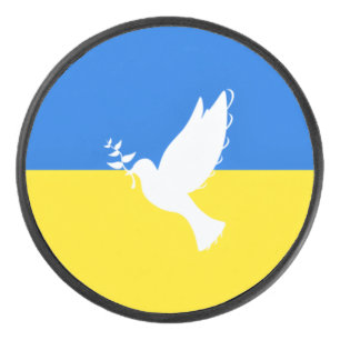 Vlag van Oekraïne - Dove of Peace - Freedom - Pea Hockey Puck