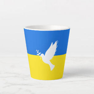 Vlag van Oekraïne - Dove of Peace - Freedom - Pea Latte Mok