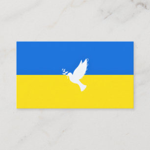 Vlag van Oekraïne - Dove of Peace - Freedom - Pea Visitekaartje
