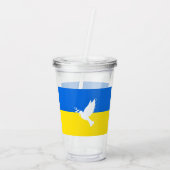Vlag van Oekraïne - Dove of Peace - Freedom - Peac Acryl Drinkbeker (Achterkant)