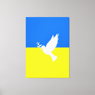 Vlag van Oekraïne - Dove of Peace - Freedom - Peac Canvas Afdruk