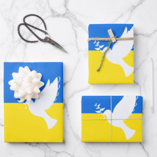 Vlag van Oekraïne - Dove of Peace - Freedom - Peac Inpakpapier Vel