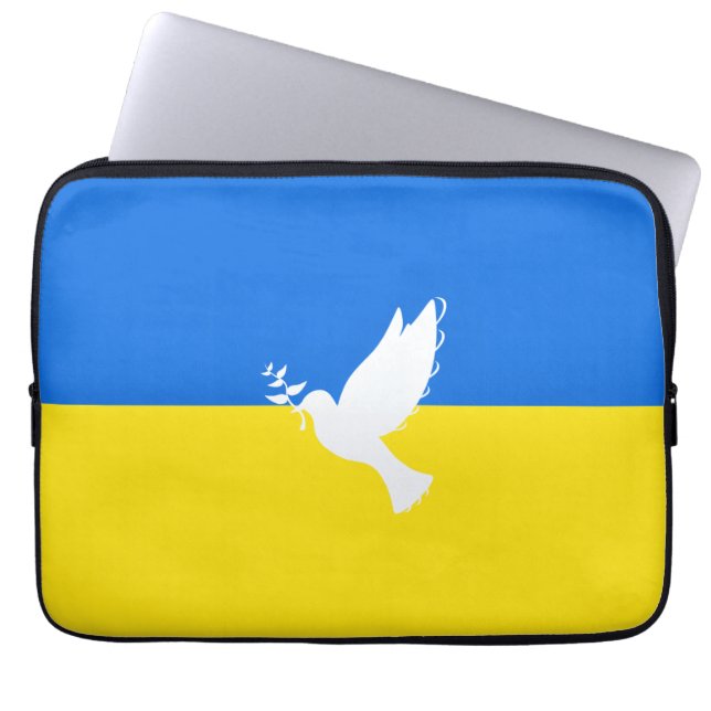 Vlag van Oekraïne - Dove of Peace - Freedom - Peac Laptop Sleeve (Voorkant)