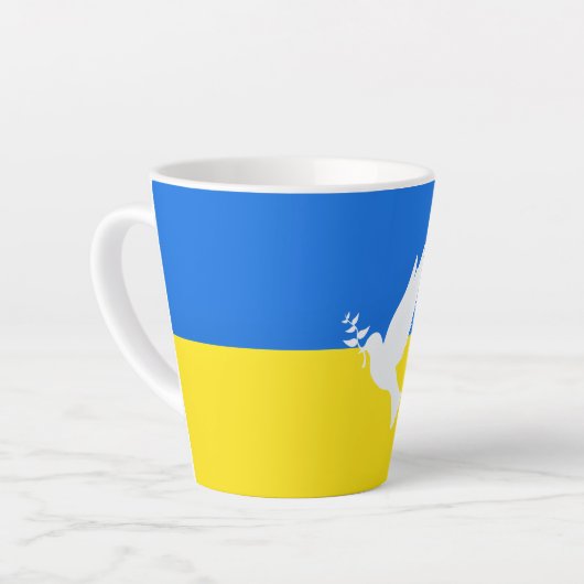 Vlag van Oekraïne - Dove of Peace - Freedom - Peac Latte Mok (Linkerhoek)