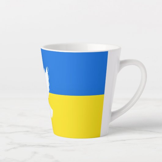 Vlag van Oekraïne - Dove of Peace - Freedom - Peac Latte Mok (Rechts)