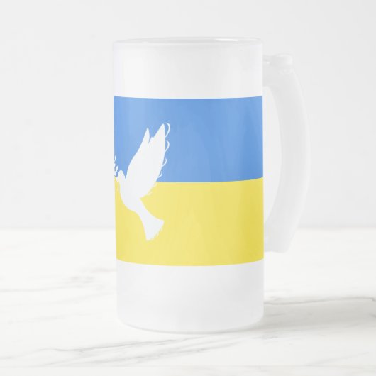 Vlag van Oekraïne - Dove of Peace - Freedom - Peac Matglas Bierpul (Voorkant rechts)