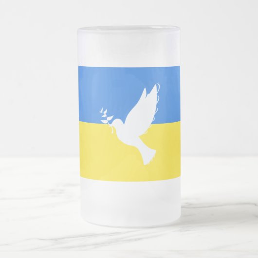 Vlag van Oekraïne - Dove of Peace - Freedom - Peac Matglas Bierpul (Center)