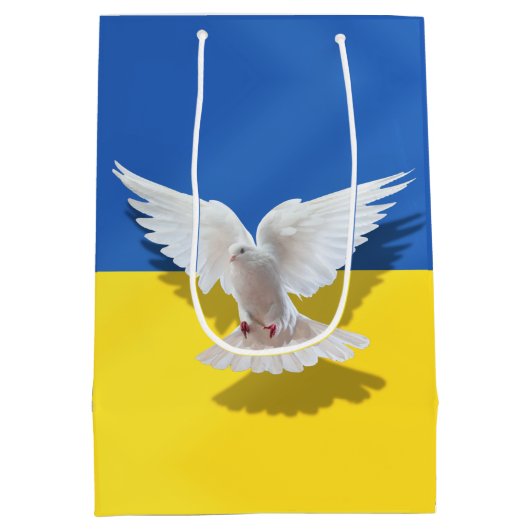 Vlag van Oekraïne - Dove of Peace - Freedom - Peac Medium Cadeauzakje (Achterkant)