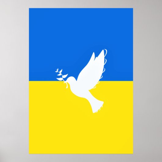 Vlag van Oekraïne - Dove of Peace - Freedom - Peac Poster (Voorkant)