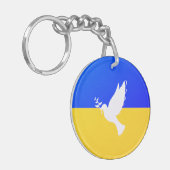Vlag van Oekraïne - Dove of Peace - Freedom - Peac Sleutelhanger (Voorkant Links)