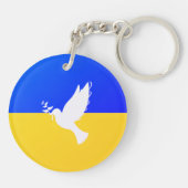 Vlag van Oekraïne - Dove of Peace - Freedom - Peac Sleutelhanger (Achterkant)