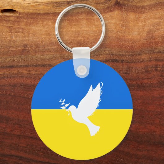 Vlag van Oekraïne - Dove of Peace - Freedom - Peac Sleutelhanger (Achterkant)