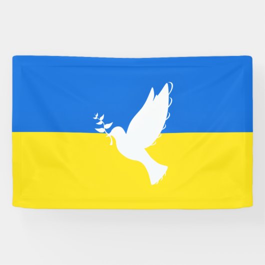 Vlag van Oekraïne - Dove of Peace - Freedom - Peac Spandoek (Horizontaal)