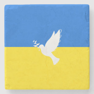 Vlag van Oekraïne - Dove of Peace - Freedom - Peac Stenen Onderzetter