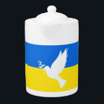 Vlag van Oekraïne - Dove of Peace - Freedom - Peac Theepot<br><div class="desc">De vlag van Oekraïne - Dove of Peace - Freedom - Peace Support - Solidariteit - Oekraïense vlag - Sterk samen - de slachtoffers van de vrijheid! Laten we van de wereld een betere plek maken - iedereen samen! Een betere wereld begint - hangt af - heeft jou ook nodig!...</div>