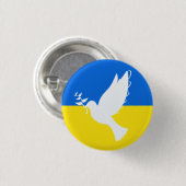 Vlag van Oekraïne - Dove of Peace - Peace Button (Voorkant /achterkant)