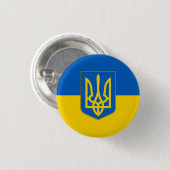 Vlag van Oekraïne drietand Ronde Button 3,2 Cm (Voorkant /achterkant)