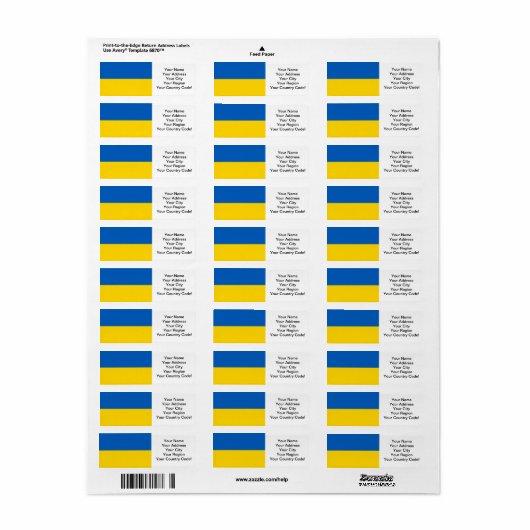 Vlag van Oekraïne Etiket (Full Sheet)