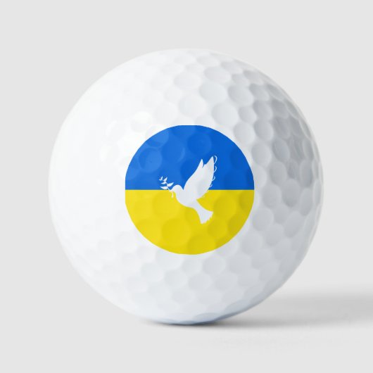 Vlag van Oekraïne Golfballen Duif van de Vrede - V (Voorkant)