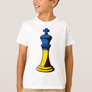 Vlag van Oekraïne in schaakstuk Koning T-shirt
