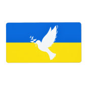 Vlag van Oekraïne Labels Dove of Peace - Vrijheid (Voorkant)