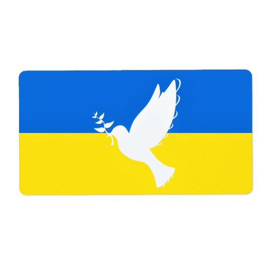 Vlag van Oekraïne Labels Dove of Peace - Vrijheid (Voorkant)