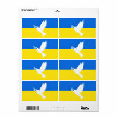 Vlag van Oekraïne Labels Dove of Peace - Vrijheid (Full Sheet)