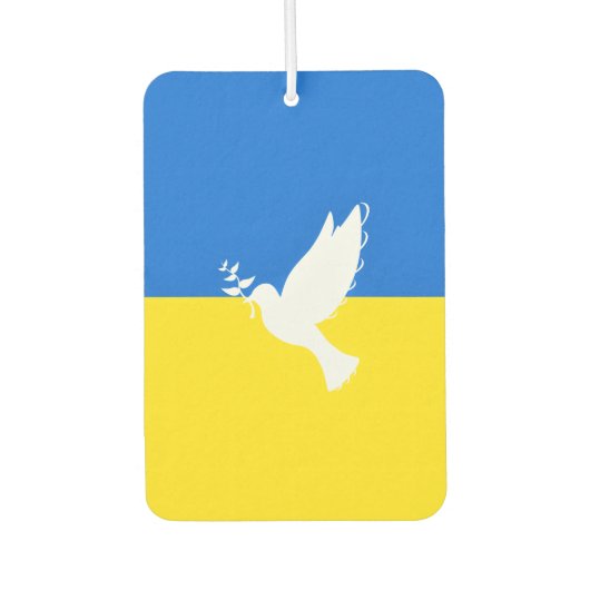 Vlag van Oekraïne Luchtverfrisser Dove of Peace (Voorkant)