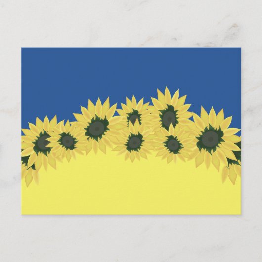 Vlag van Oekraïne met zonnebloemen Briefkaart (Voorkant)