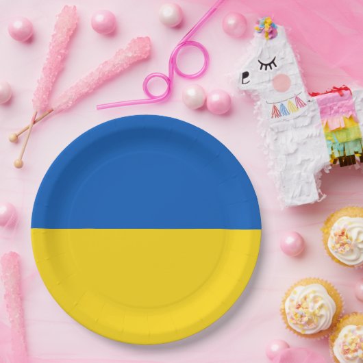 Vlag van Oekraïne Papieren Bordje (Feest)