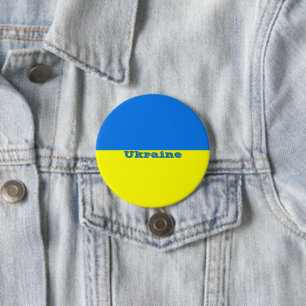 Vlag van Oekraïne Ronde Button 7,6 Cm