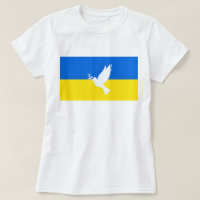 Vlag van Oekraïne Steun T-Shirt Vrede Duif Vrijhei