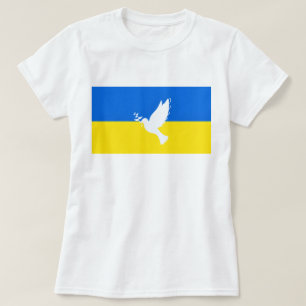 Vlag van Oekraïne Steun T-Shirt Vrede Duif Vrijhei
