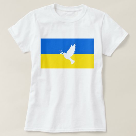 Vlag van Oekraïne Steun T-Shirt Vrede Duif Vrijhei (Design voorkant)