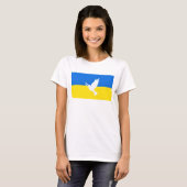Vlag van Oekraïne Steun T-Shirt Vrede Duif Vrijhei (Voorkant volledig)