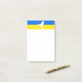 Vlag van Oekraïne Sticky Notes Dove of Peace (Op bureau)