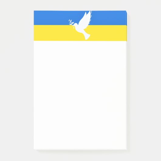 Vlag van Oekraïne Sticky Notes Dove of Peace (Voorkant)