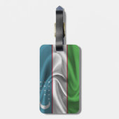 Vlag van Oezbekistan Bagagelabel (Achterkant verticaal)