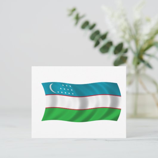 Vlag van Oezbekistan Briefkaart (Staand voorkant)