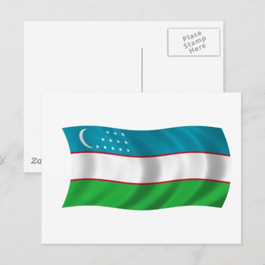 Vlag van Oezbekistan Briefkaart (Voorkant / Achterkant)