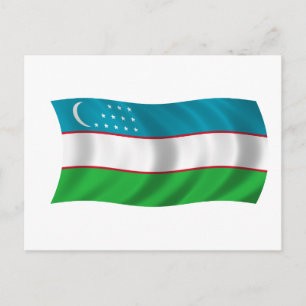 Vlag van Oezbekistan Briefkaart