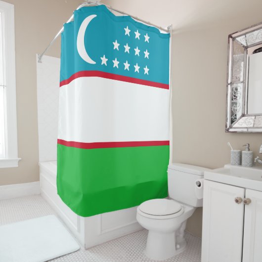 Vlag van Oezbekistan Douchegordijn (In situ)
