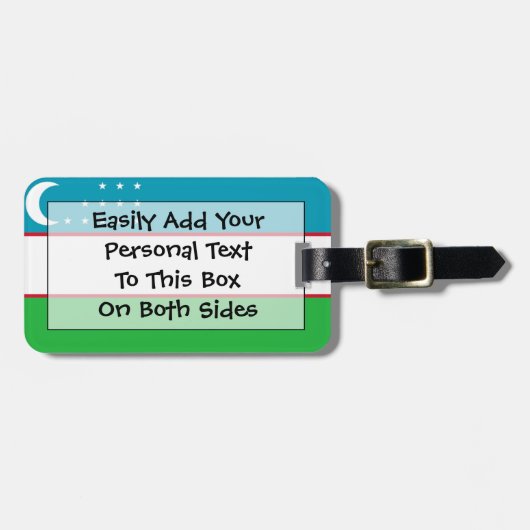 Vlag van Oezbekistan - Easy ID Personal Bagagelabel (Voorkant horizontaal)