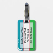 Vlag van Oezbekistan - Easy ID Personal Bagagelabel (Achterkant verticaal)