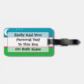 Vlag van Oezbekistan - Easy ID Personal Bagagelabel (Achterkant horizontaal)