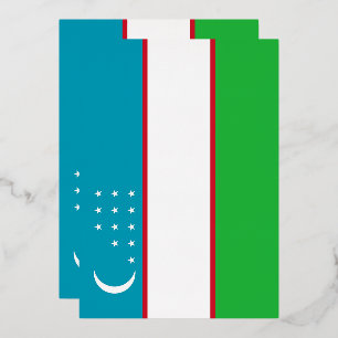 Vlag van Oezbekistan Folie Uitnodiging