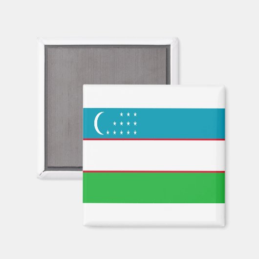 Vlag van Oezbekistan Magneet (Voorkant / Achterkant)