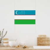 Vlag van Oezbekistan Poster (Keuken)